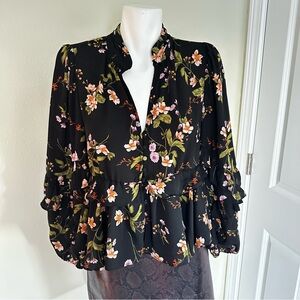 Ted Baker Black Floral Blouse